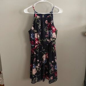 Juniors IZ Byer Size M Floral Halter Skater Dress